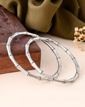 Minimalist Bamboo shaped Oxidised Bangle