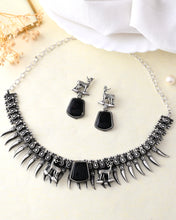 Sculptor Deer Oxidised Necklace Set