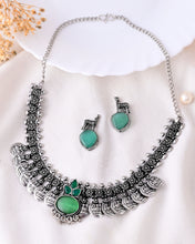 Centaurus Coin Oxidised Necklace Set