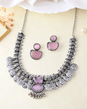 Centaurus Coin Oxidised Necklace Set
