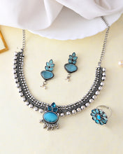 Centaurus Coin Oxidised Necklace Set