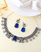 Sculptor Deer Oxidised Necklace Set