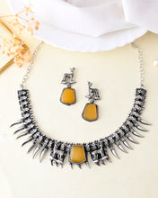 Sculptor Deer Oxidised Necklace Set