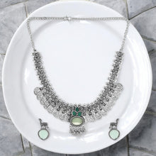 Centaurus Coin Oxidised Necklace Set