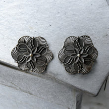 Beautiffuly Flower carved Antique Earrings