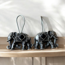 Long Hoop Elephant Carved Earring