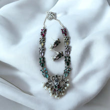 Stunning Multicolour Necklace Set With Pearls