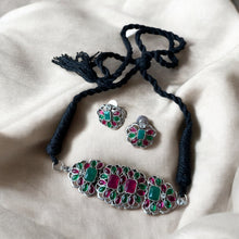 Glimmering Multicolor Choker Necklace Set