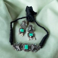 Equisite Triangle Mint Green Necklace Set