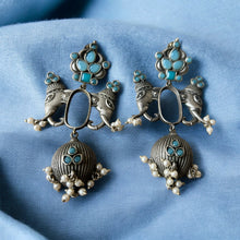 Elegant Elephant faced White pearls earrings